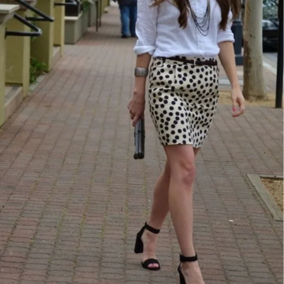 J. CREW cotton polka dot mini skirt 4 lined - Picture 2 of 5